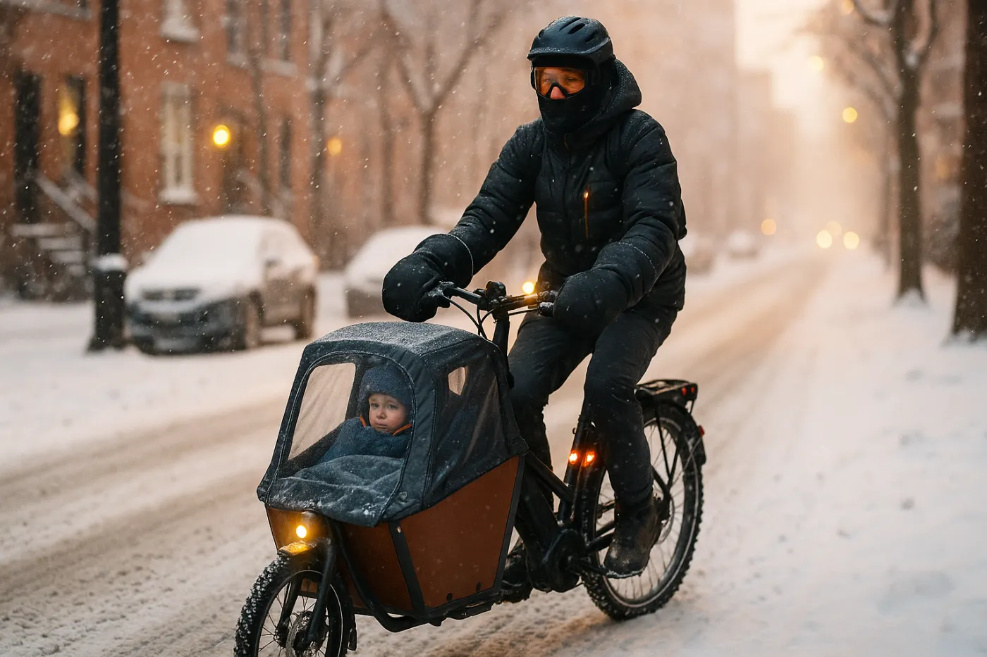 Rouler en vélo cargo en hiver : comment se protéger du froid ?