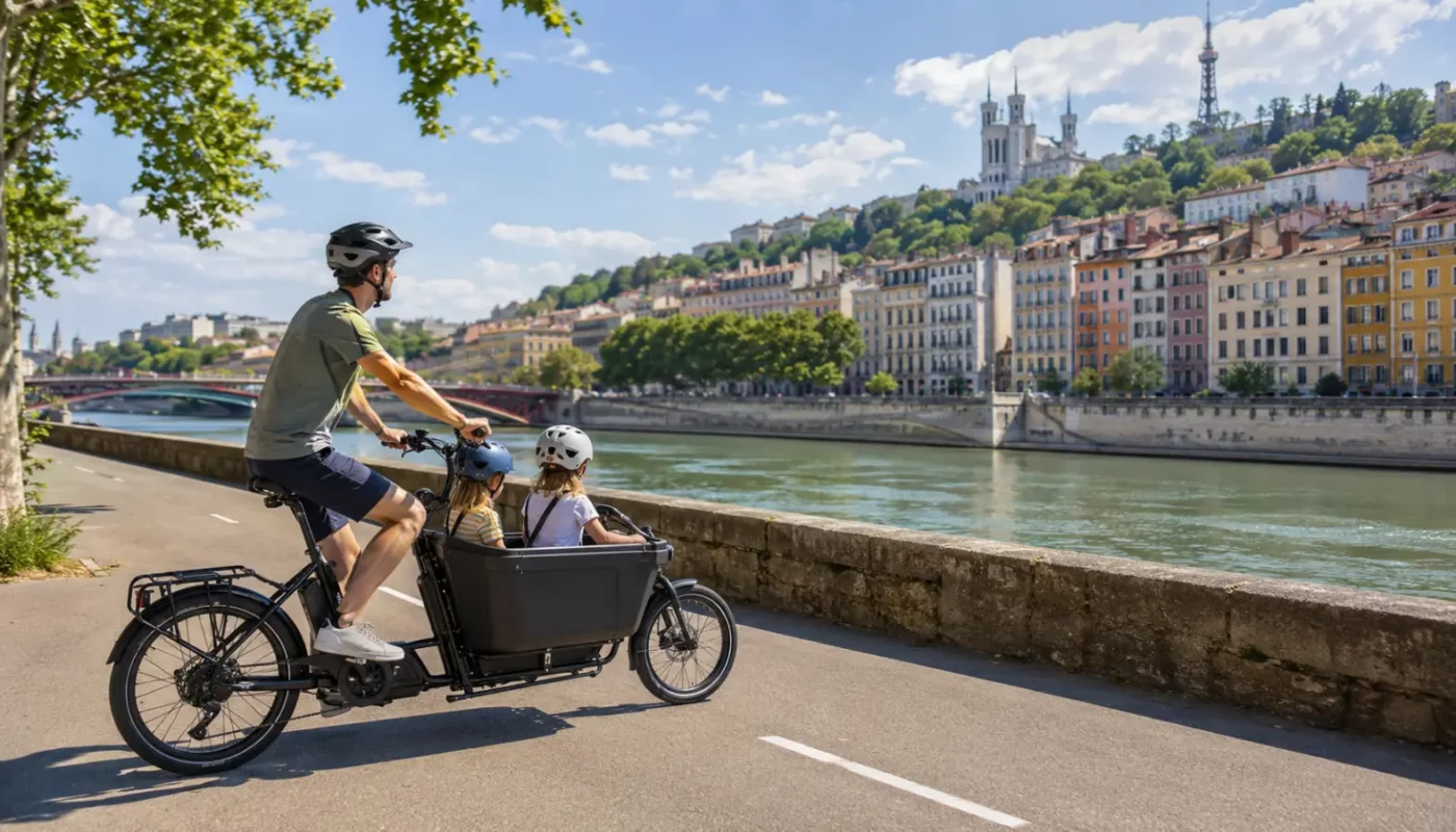 Vélo cargo à Lyon : 5 balades familiales pour découvrir la ville autrement